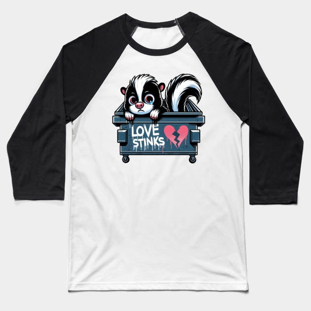 Love stinks - Funny skunk design Baseball T-Shirt by Kicosh